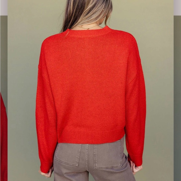 Roolee Redwood Forest Button Cardigan Sweater Red - Picture 3 of 8